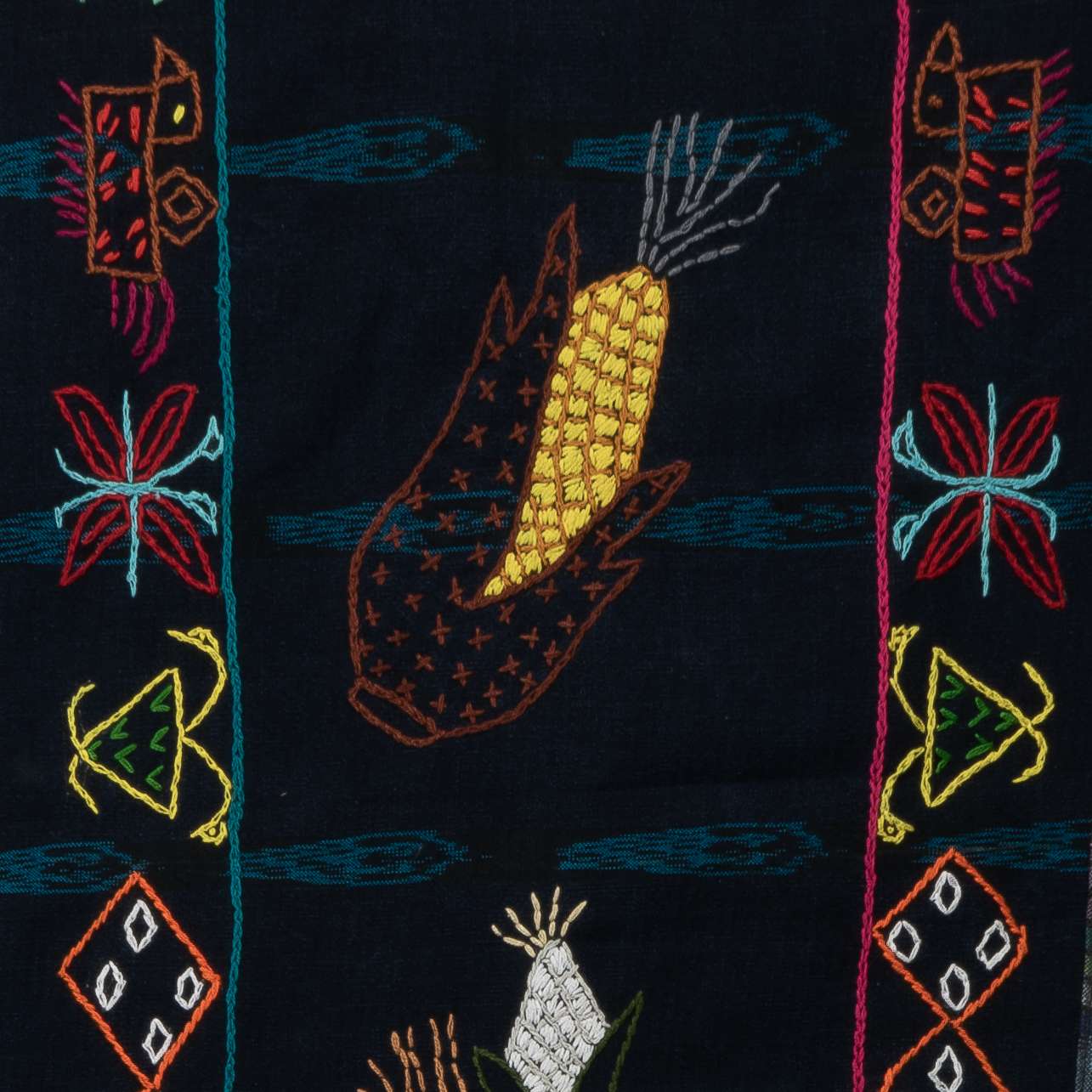 Corn Table runner with Pom-poms