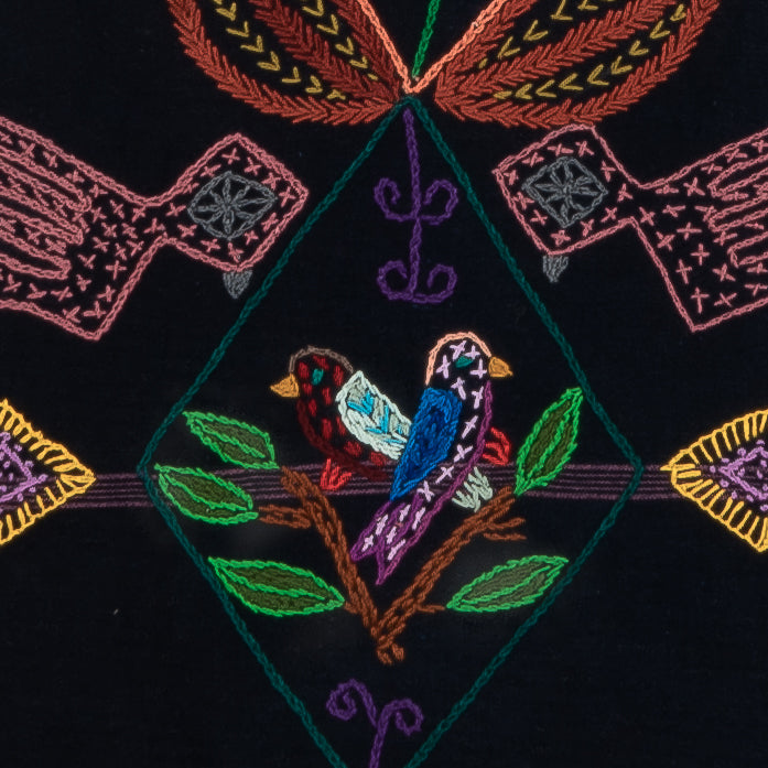 Birds and Fauna Table Runner with Pom-poms