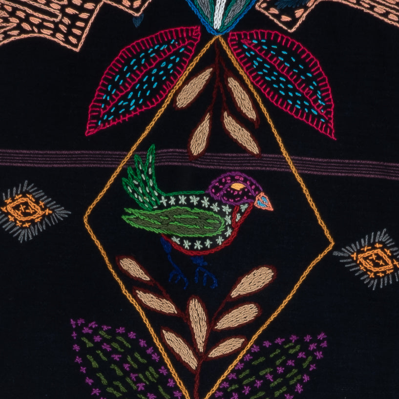 Birds and Fauna Table Runner with Pom-poms