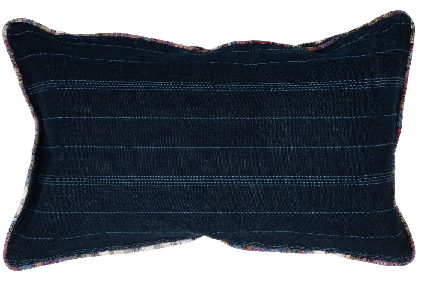 Blue Embroidered Bird Pillow