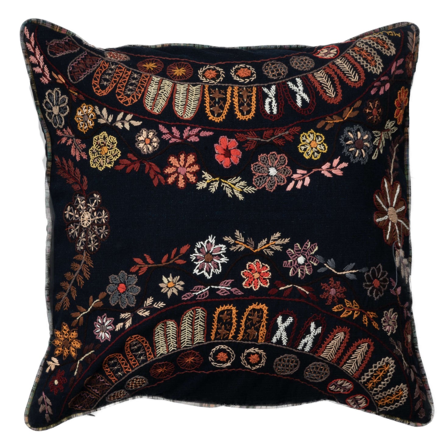Embroidered Mayan Designs Pillow
