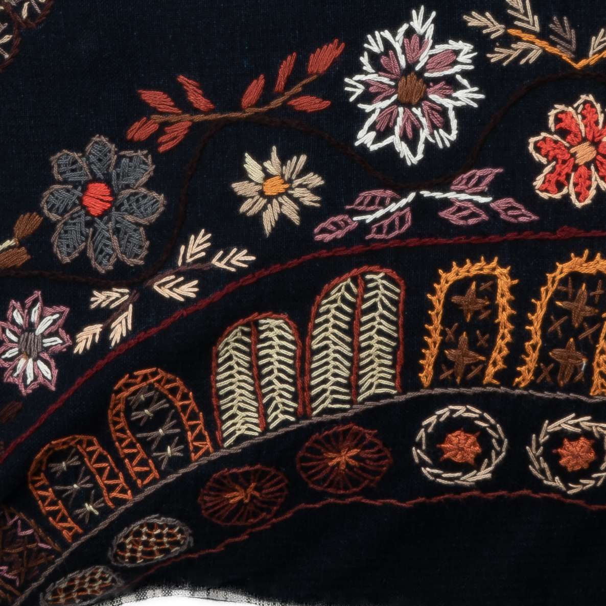 Embroidered Mayan Designs Pillow