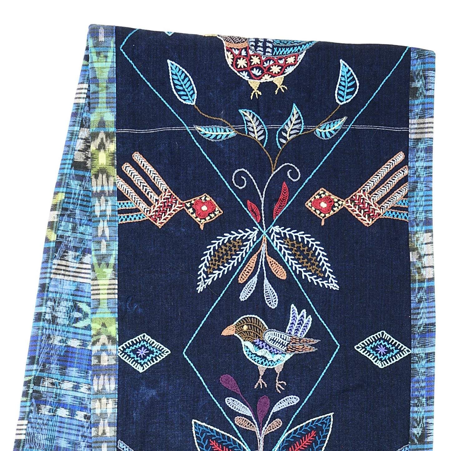 Blue-Toned Bird Table Runner
