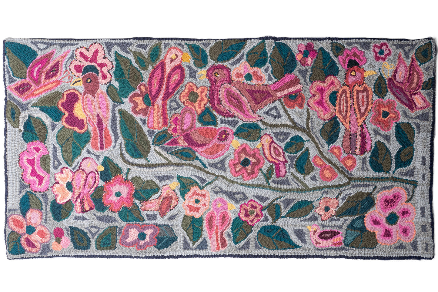 Birds and Leaves Large Rug