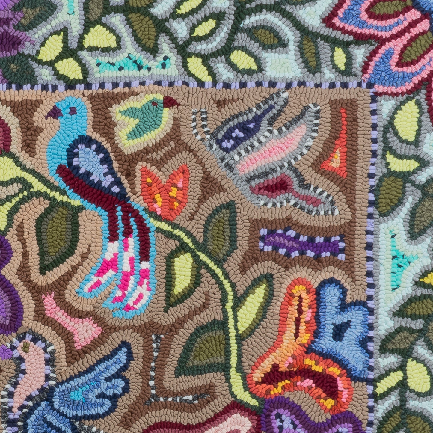 Birds, butterflies in natureLarge Rug