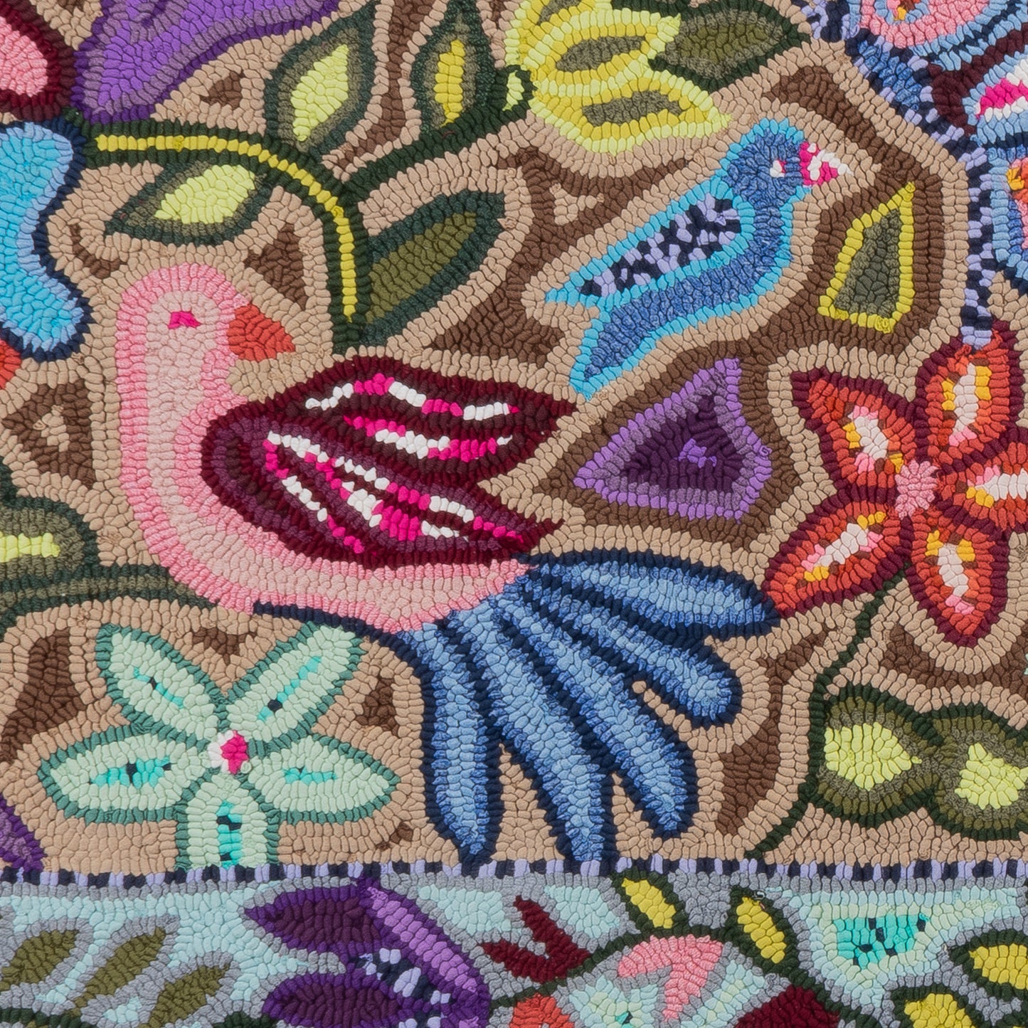 Birds, butterflies in natureLarge Rug