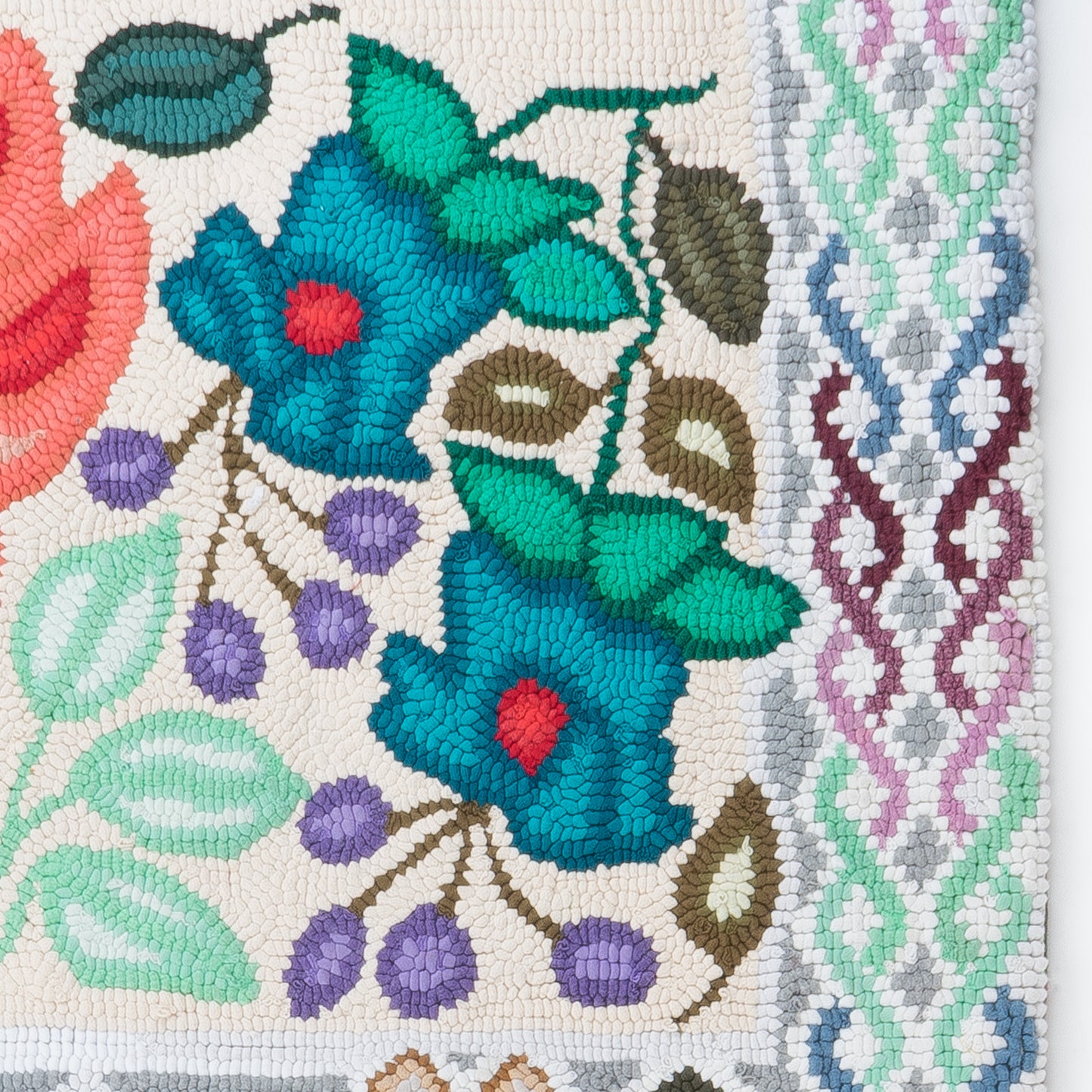 Flowers with Geometry Large Rug