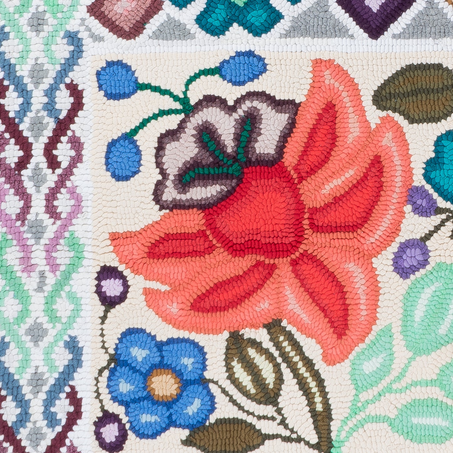 Flowers with Geometry Large Rug