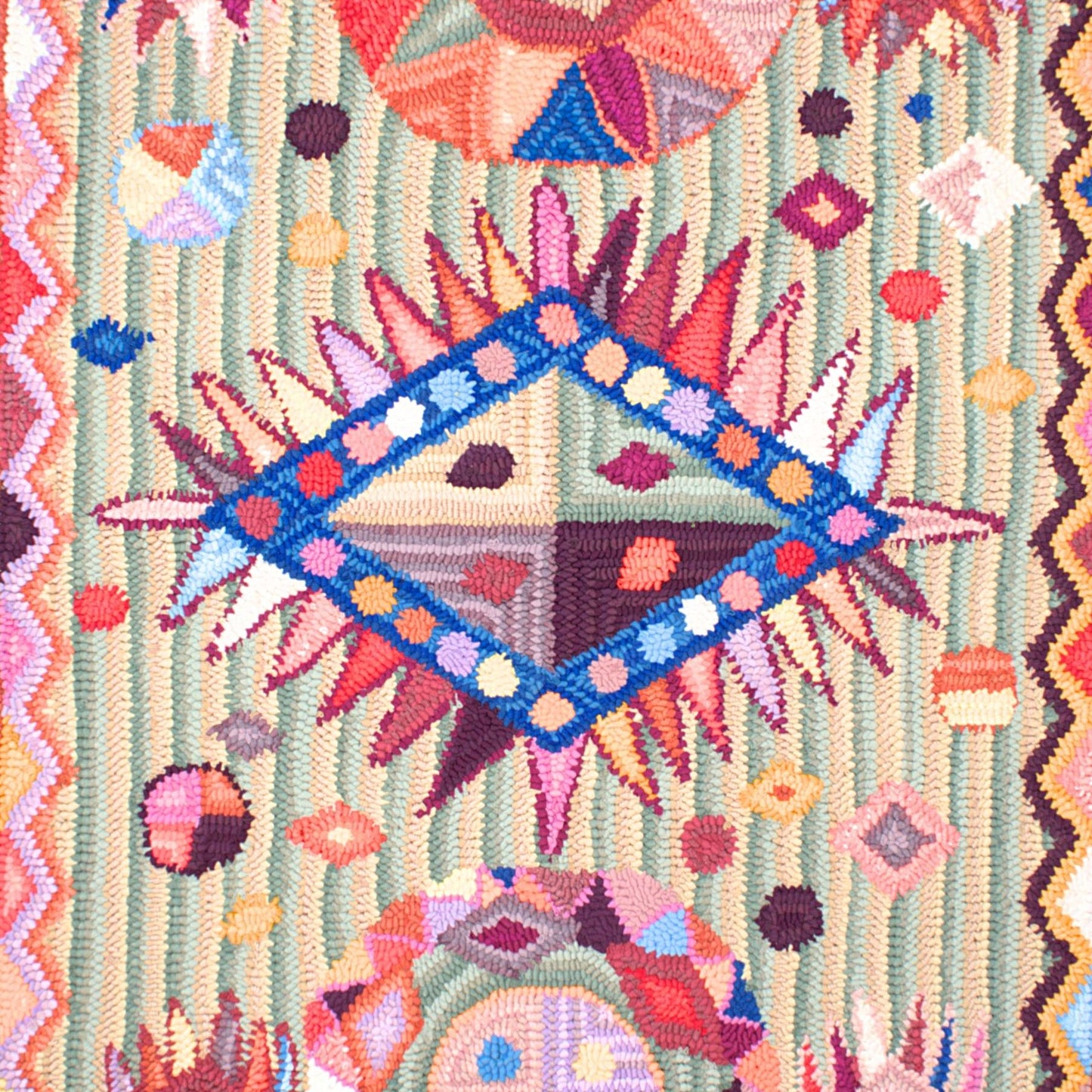 Large Multicolored Rug – Ancestral Huipil Pattern