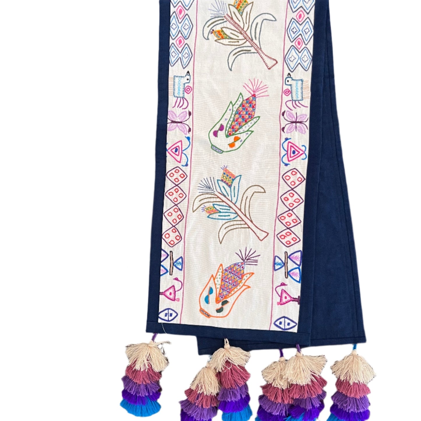 Corn Table Runner with Pom-poms