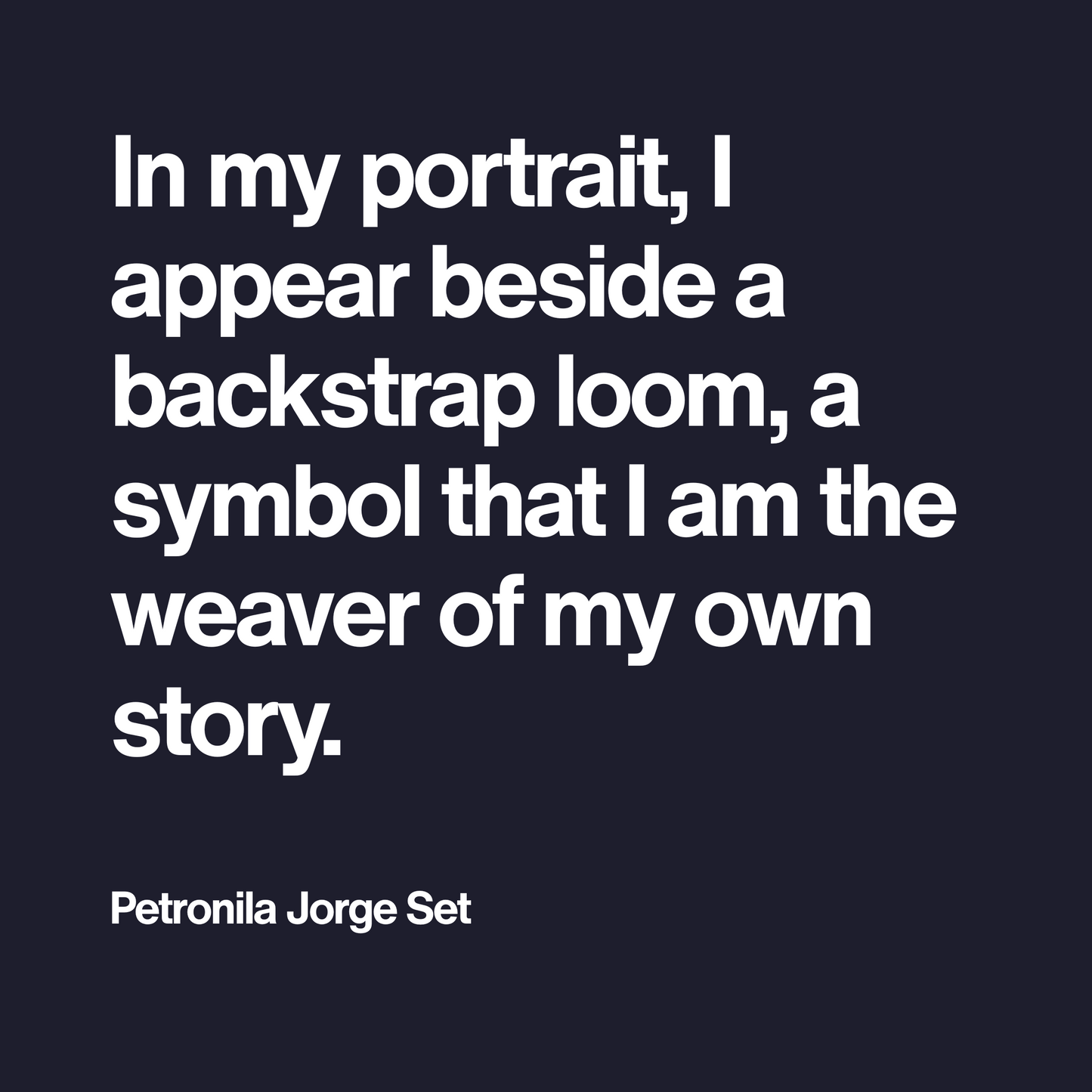 Weaving My Own Story