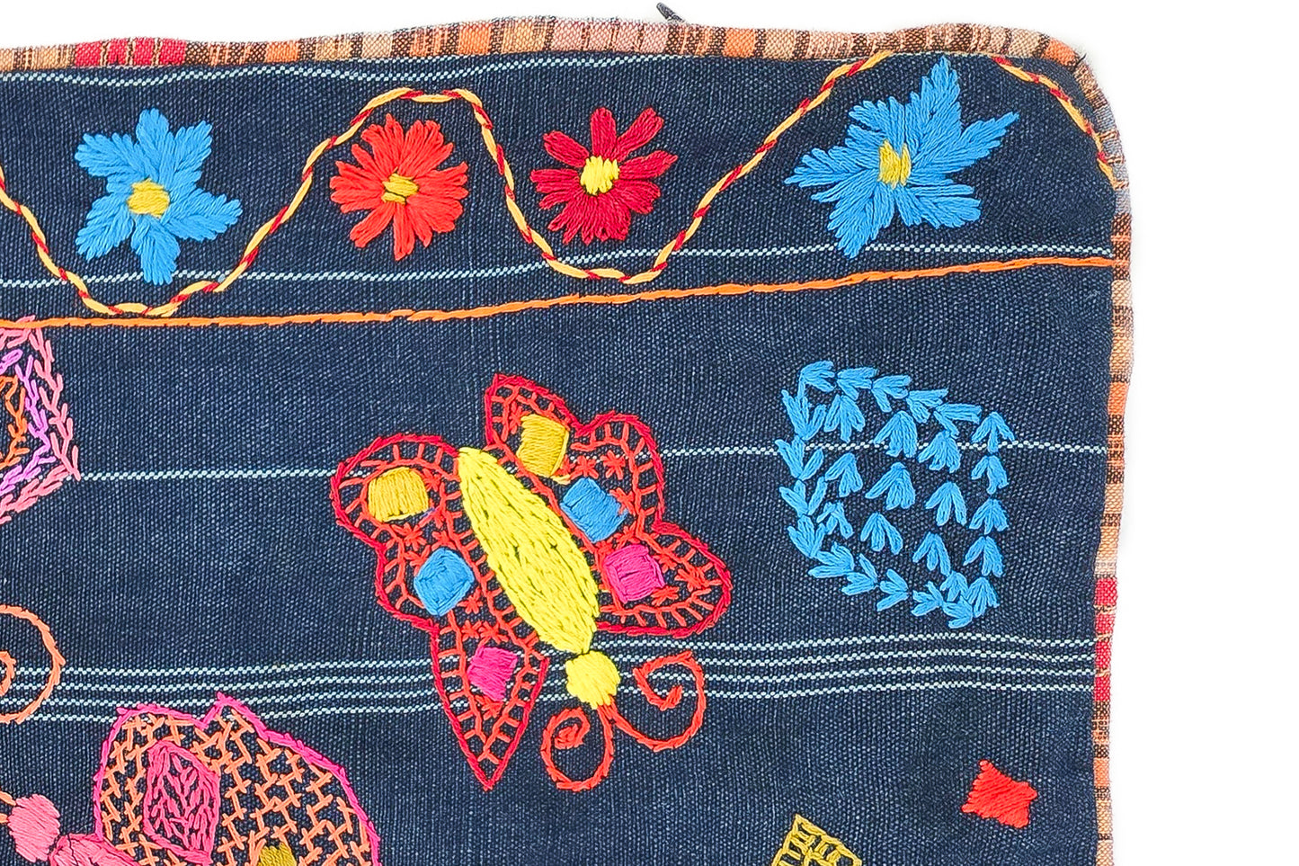 Butterfly Embroidered Pillow Cover