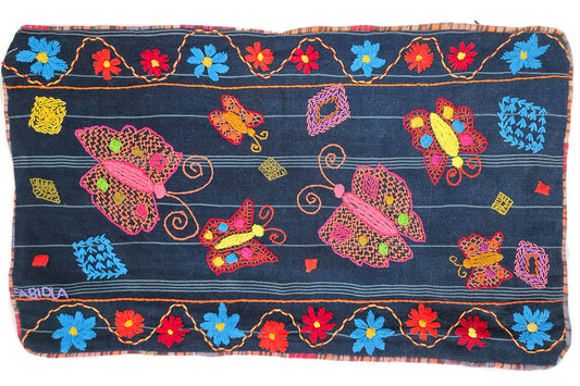Butterfly Embroidered Pillow Cover