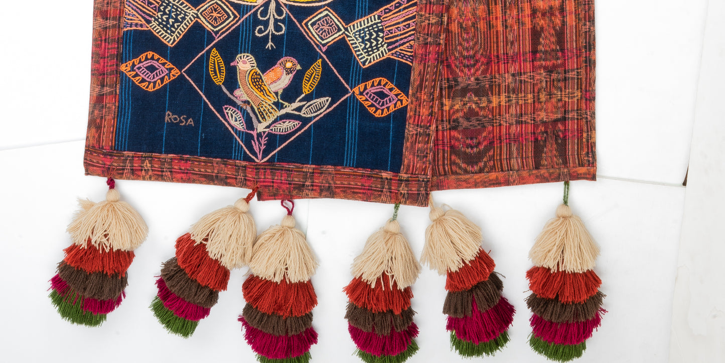 Table Runner with pom-poms