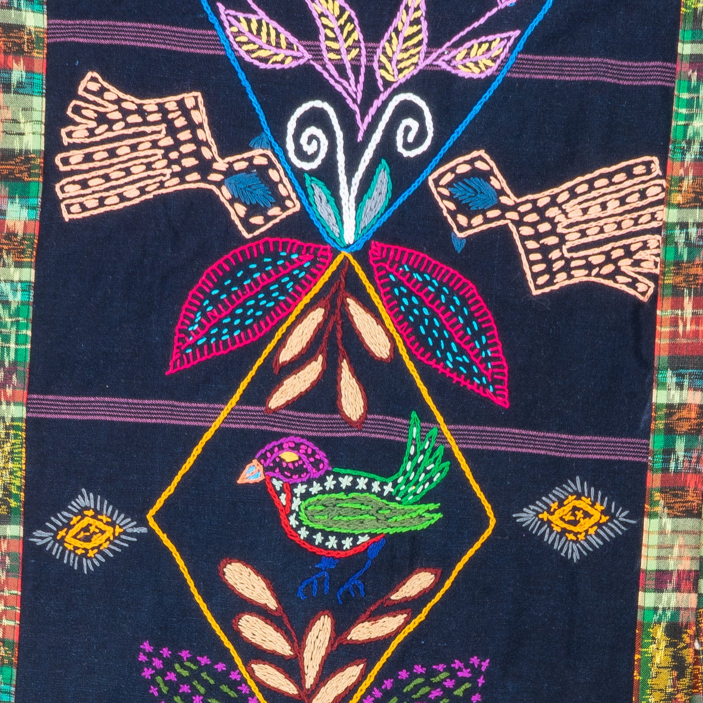 Birds and Fauna Table Runner with Pom-poms