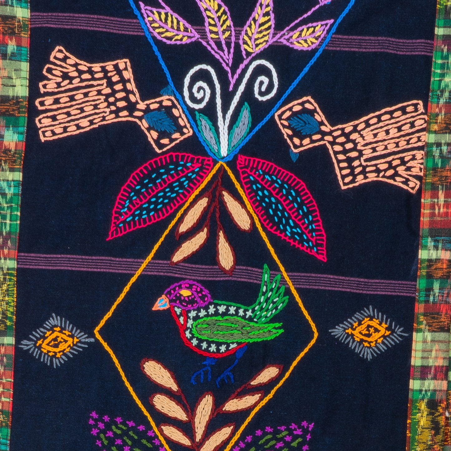 Birds and Fauna Table Runner with Pom-poms