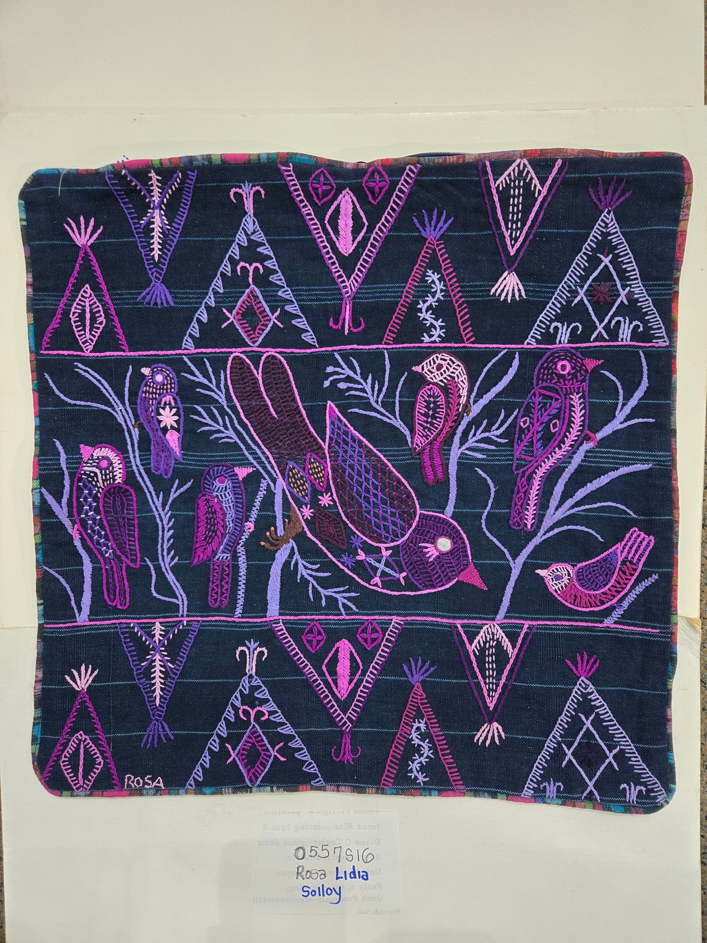 Embroidered Pillow Cover