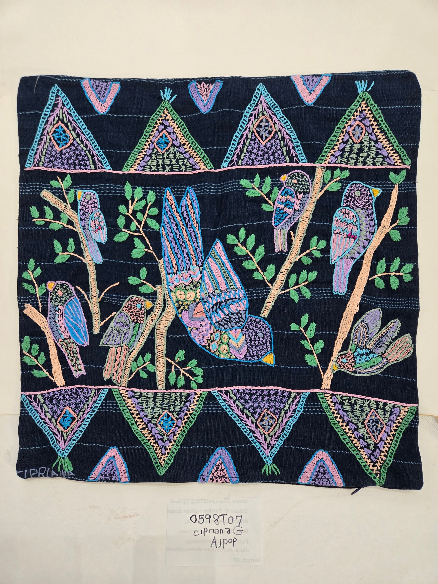 Embroidered Pillow Cover