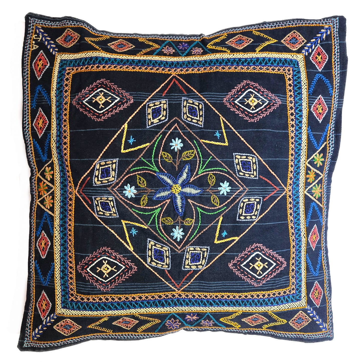 Diamons Embroidered Pillow Cover