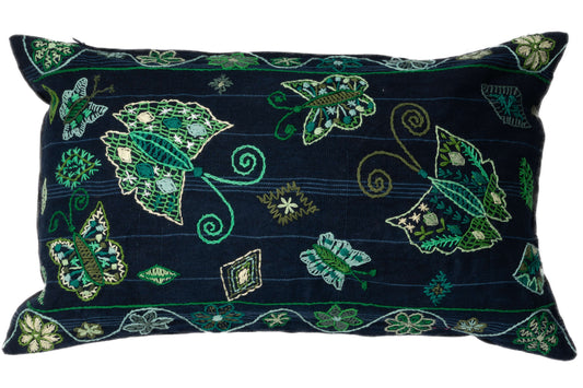 Embroidered Butterfly Pillow