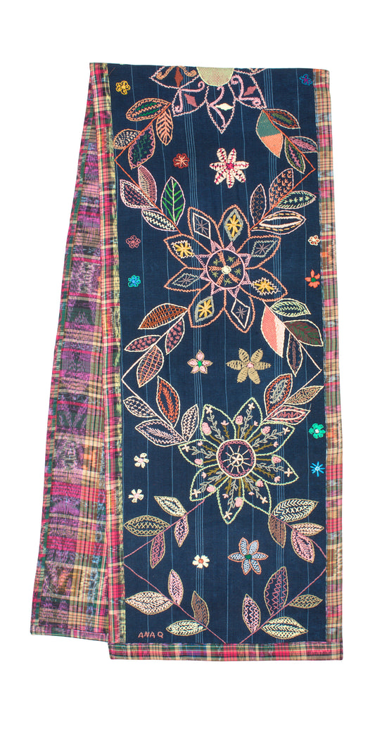 Floral Table Runner in Soft Terracotta Tones