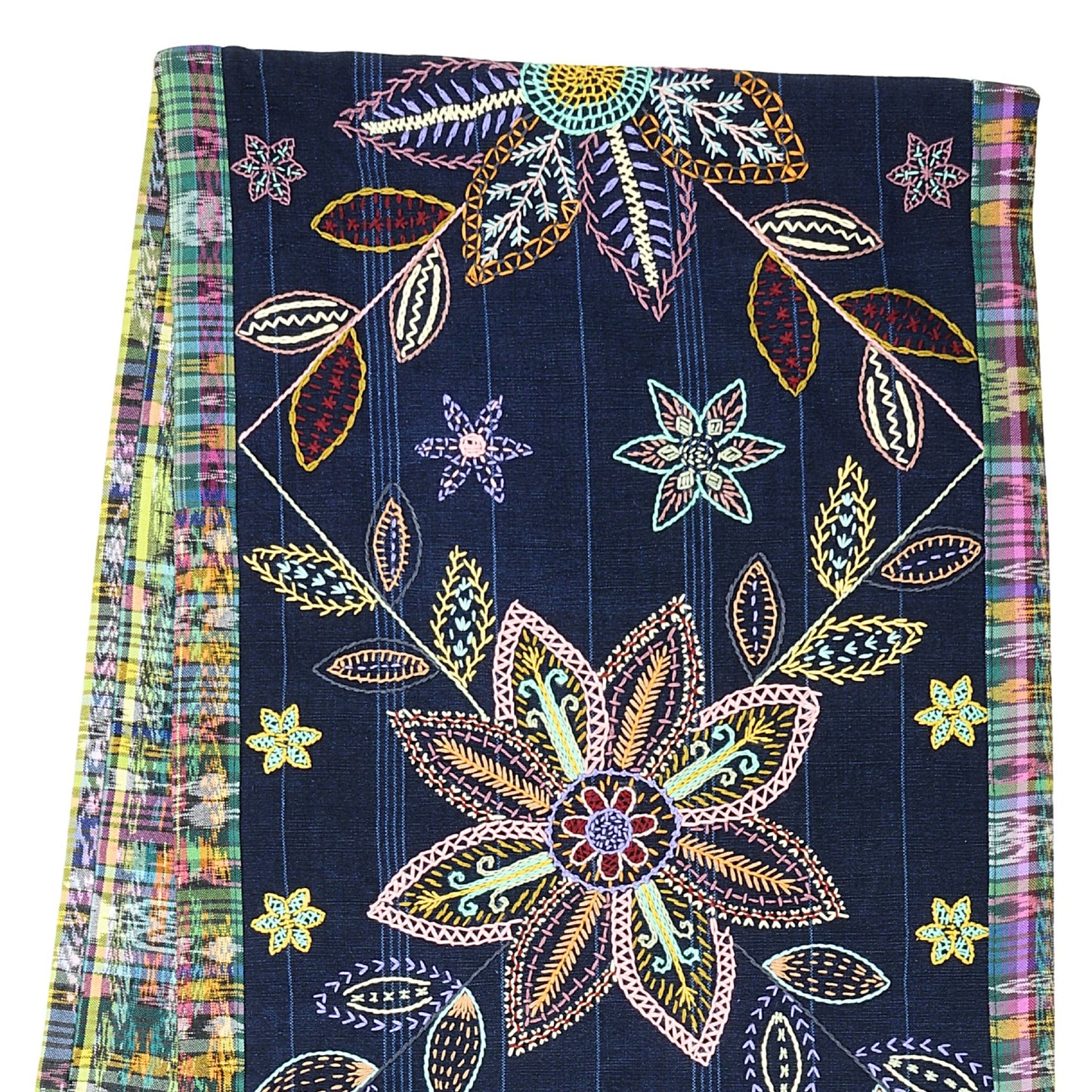 Floral table runner in soft tones