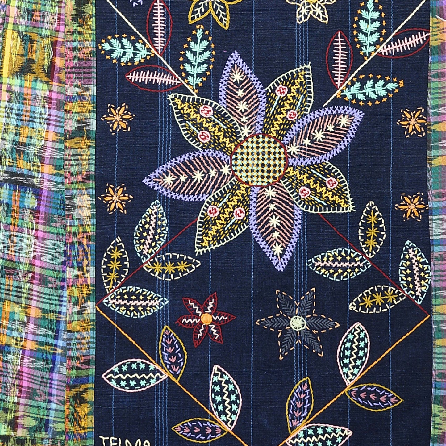 Floral table runner in soft tones