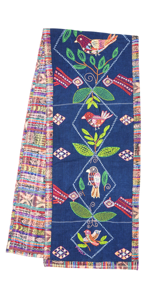 Multicolor Bird-Themed Table Runner