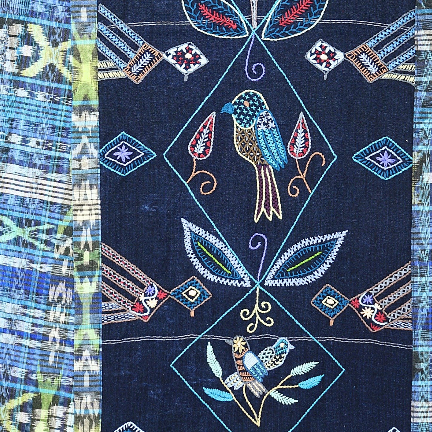 Blue-Toned Bird Table Runner