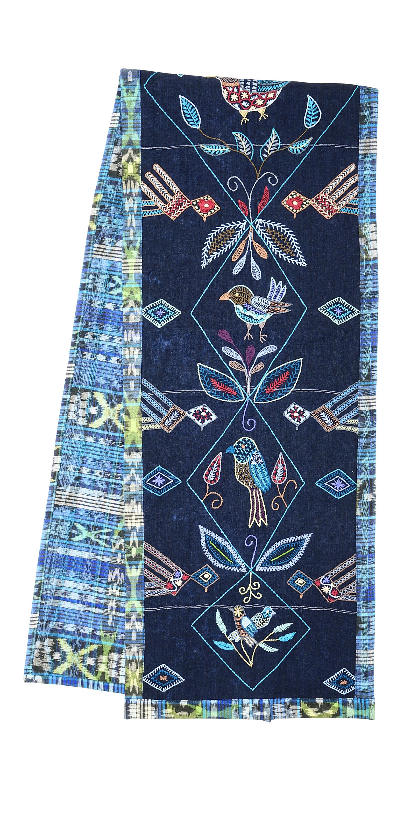 Blue-Toned Bird Table Runner