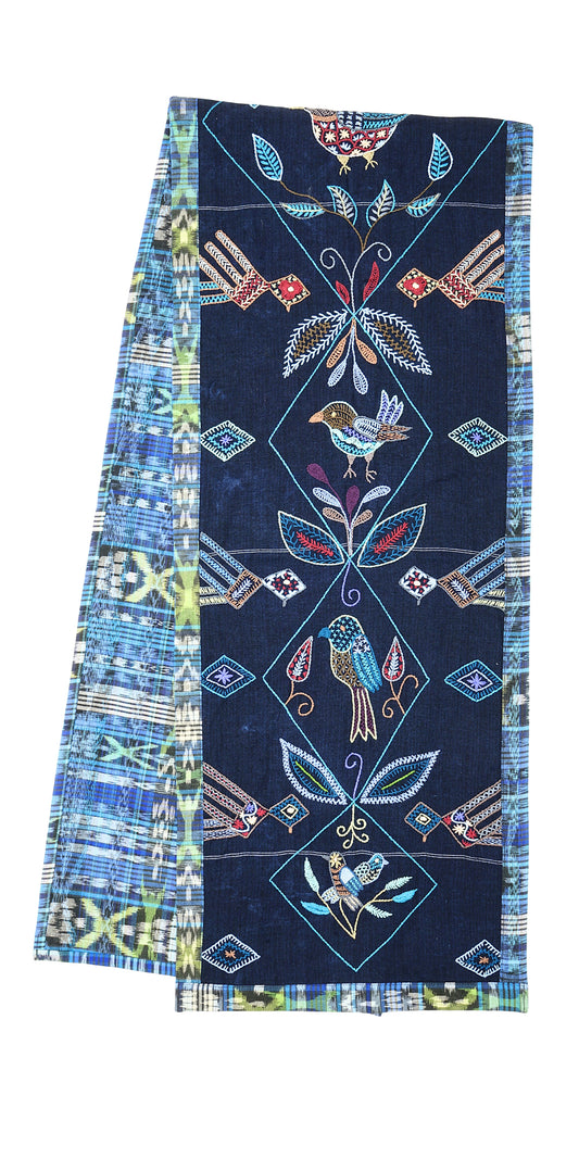 Blue-Toned Bird Table Runner