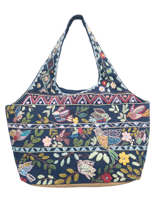 "Whispers of Nature" Hand-Embroidered Bag