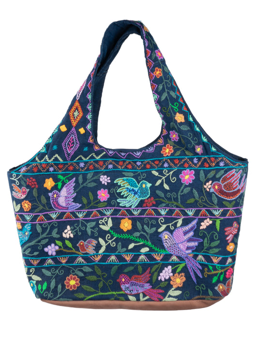 "Flora and Aviary" Hand-Embroidered Bag