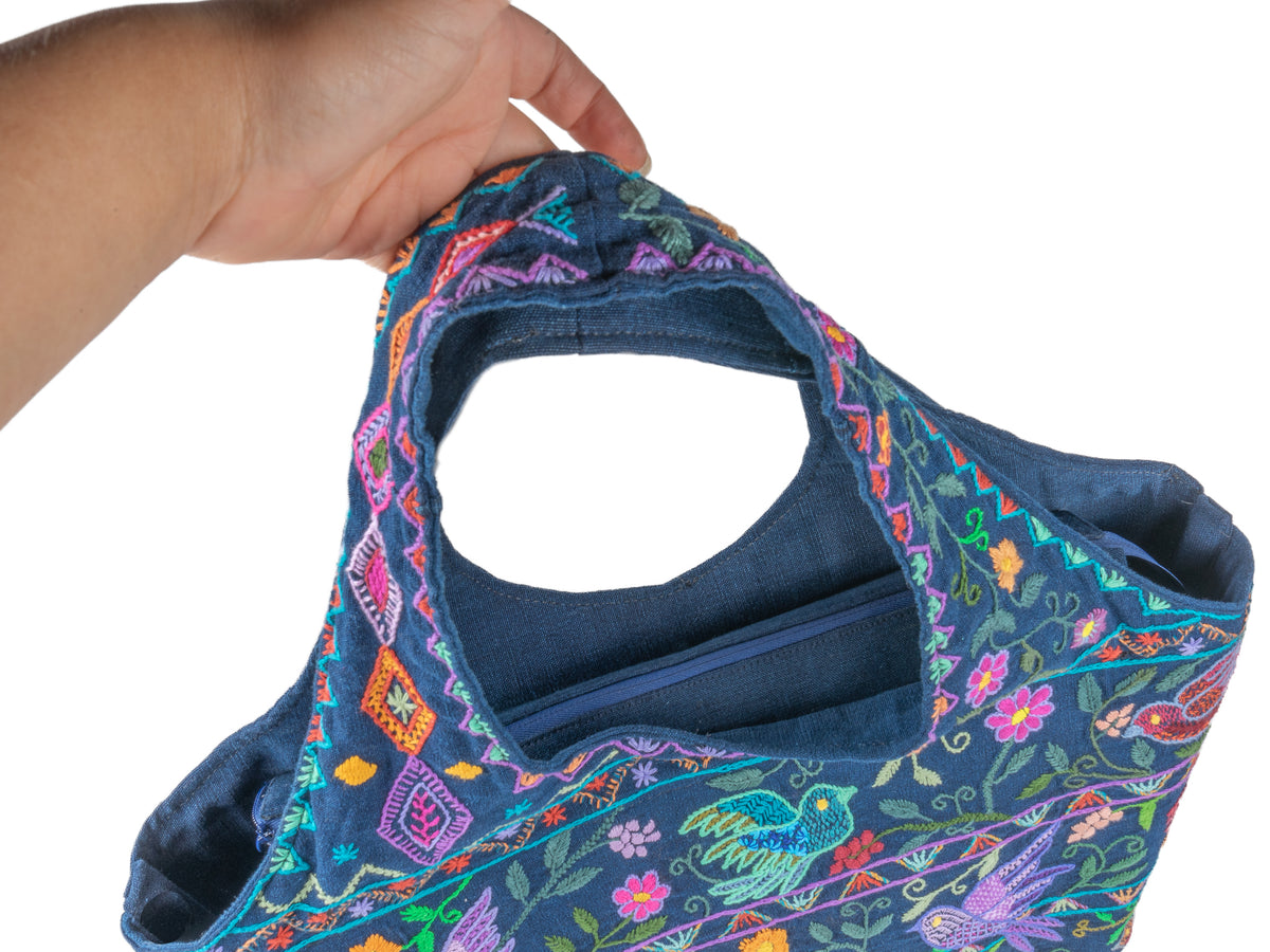 "Flora and Aviary" Hand-Embroidered Bag