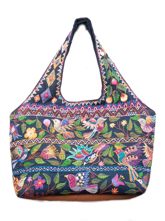 "Garden Sanctuary" Hand-Embroidered Bag