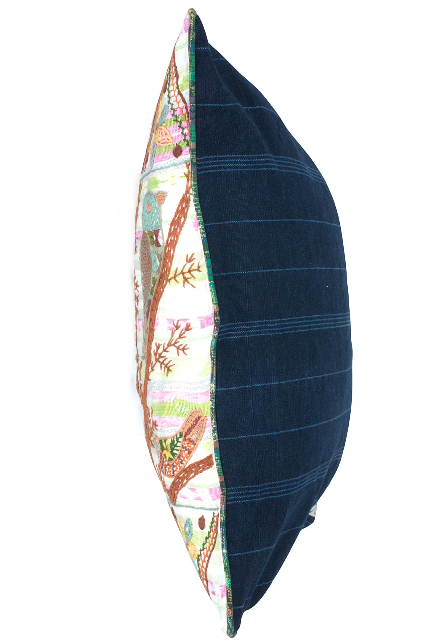 Square cushion with vibrant birds