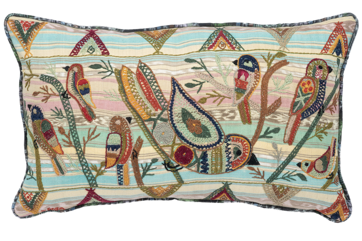 The Birds of Sololá Lumbar Pillow
