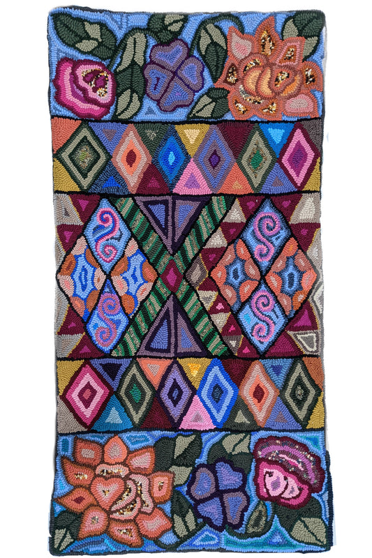 Flowers and Geometric  Large Rug