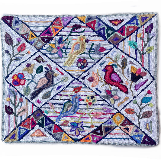 Geometric and birds Small Rug