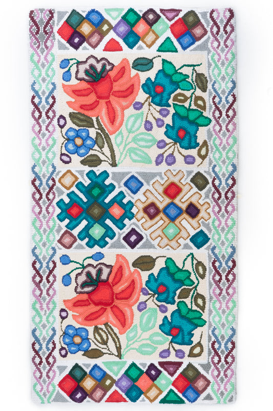 Flowers with Geometry Large Rug