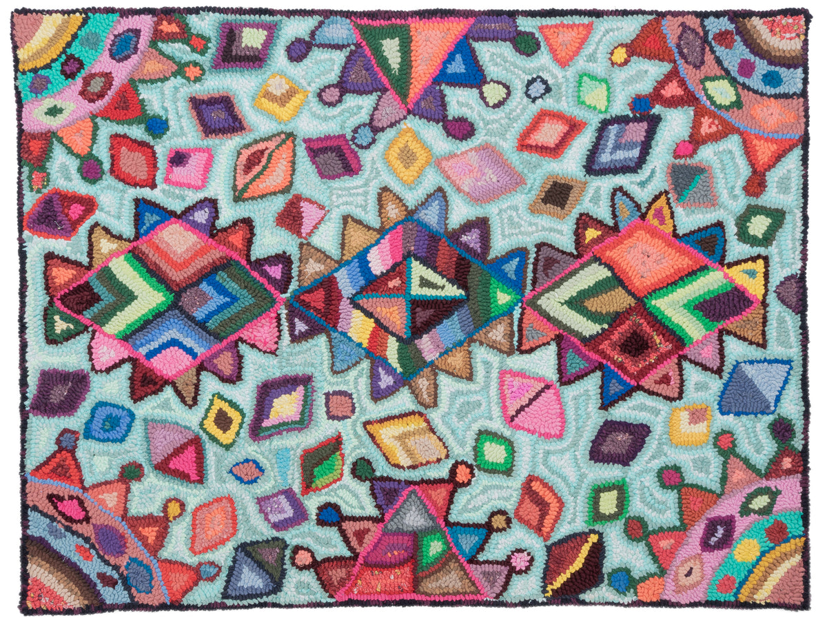 "Mosaic Vision" Hand-Hooked Medium Rug