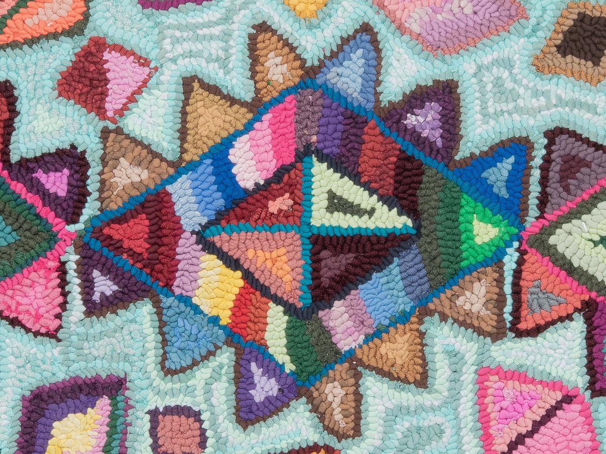 "Mosaic Vision" Hand-Hooked Medium Rug