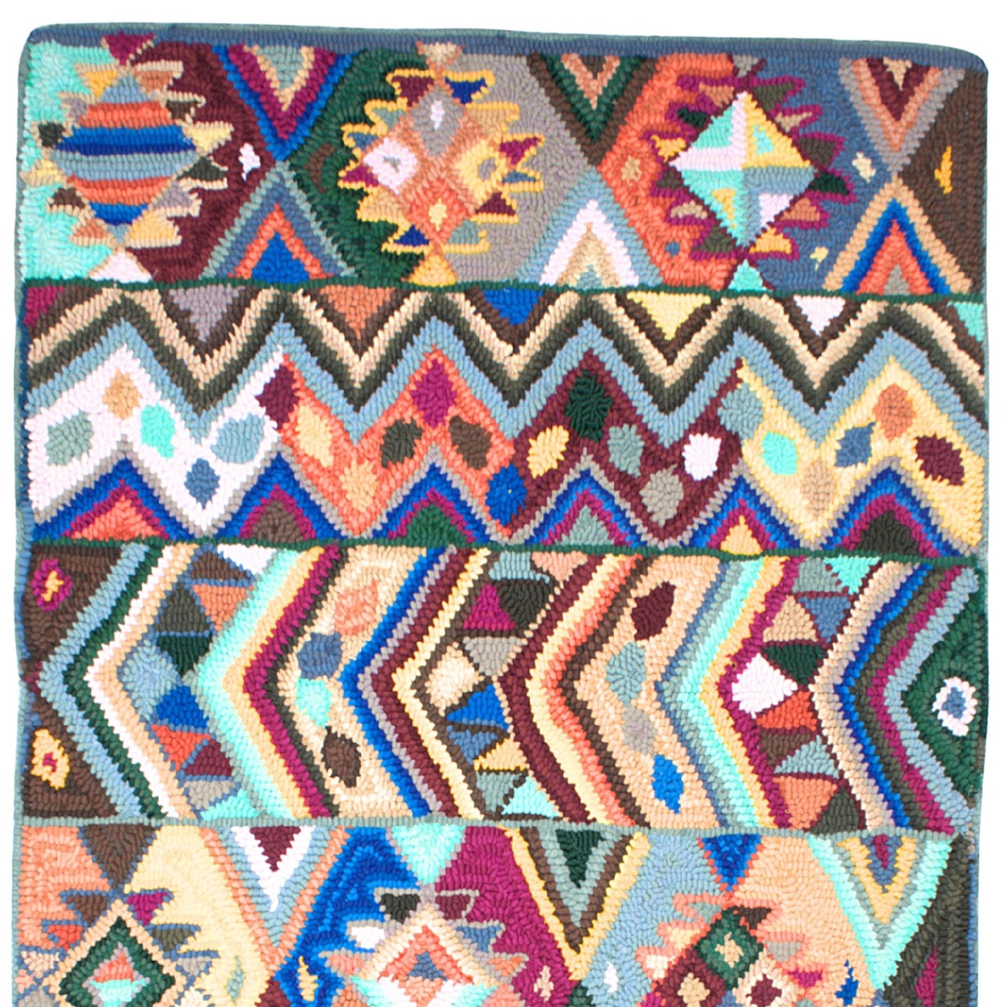 Large Geometric Huipil-Style Rug