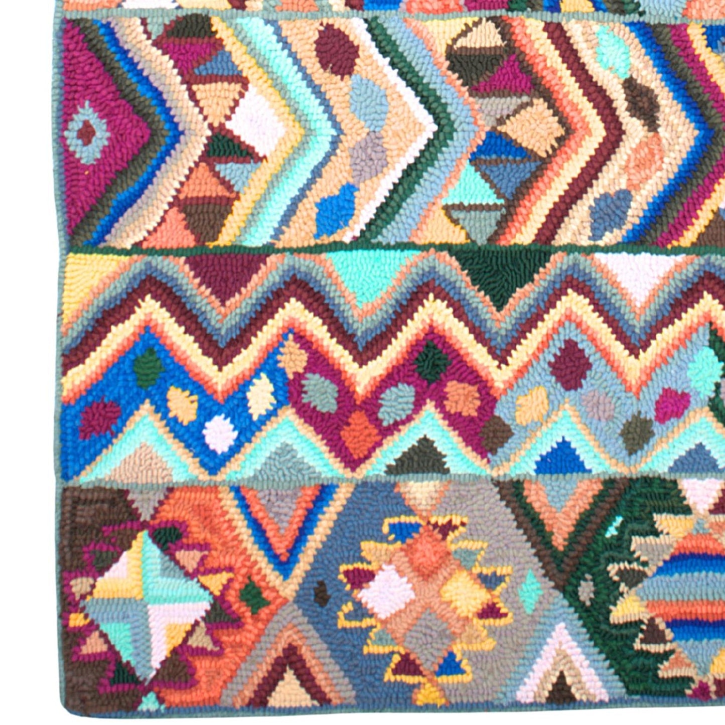 Large Geometric Huipil-Style Rug