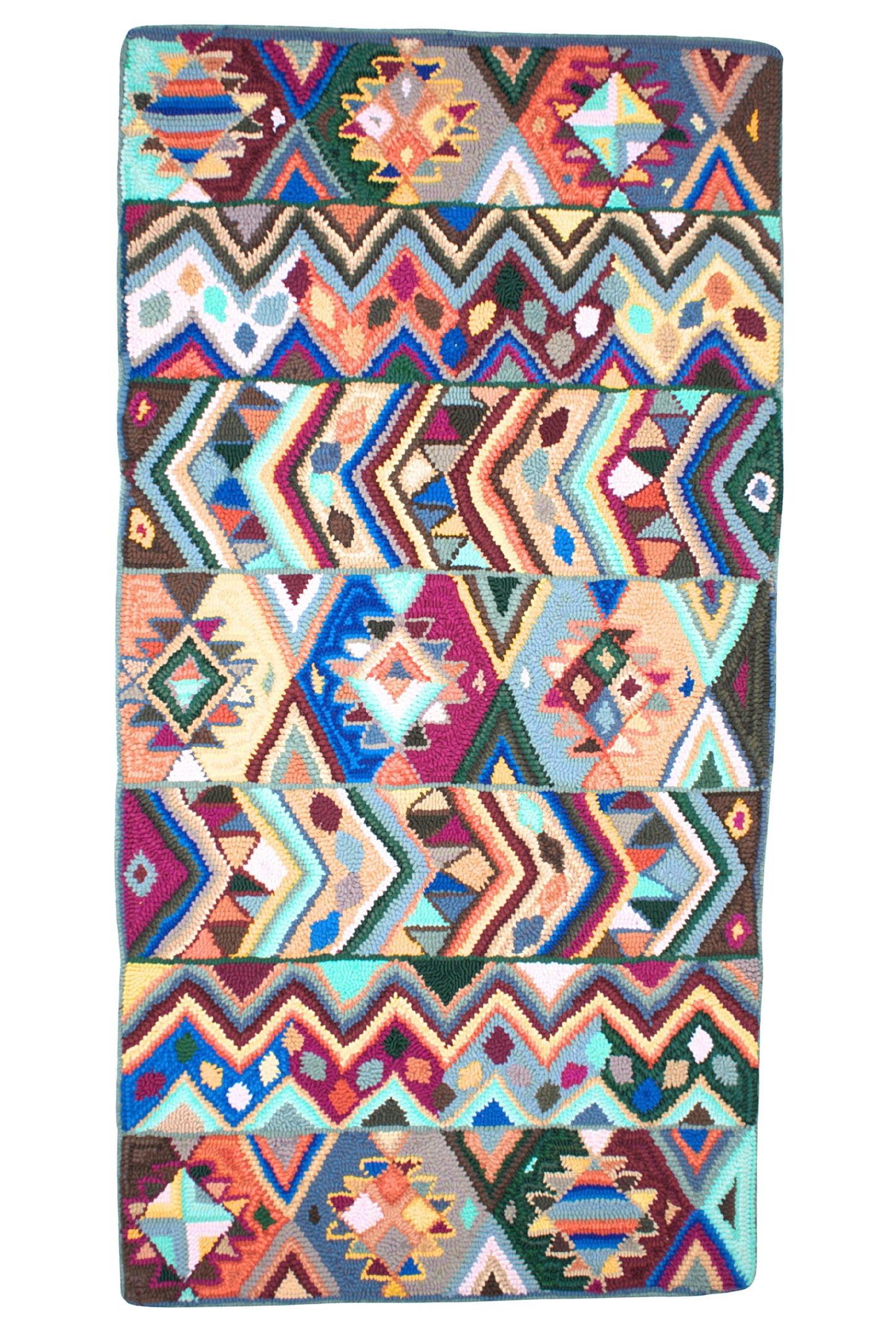 Large Geometric Huipil-Style Rug