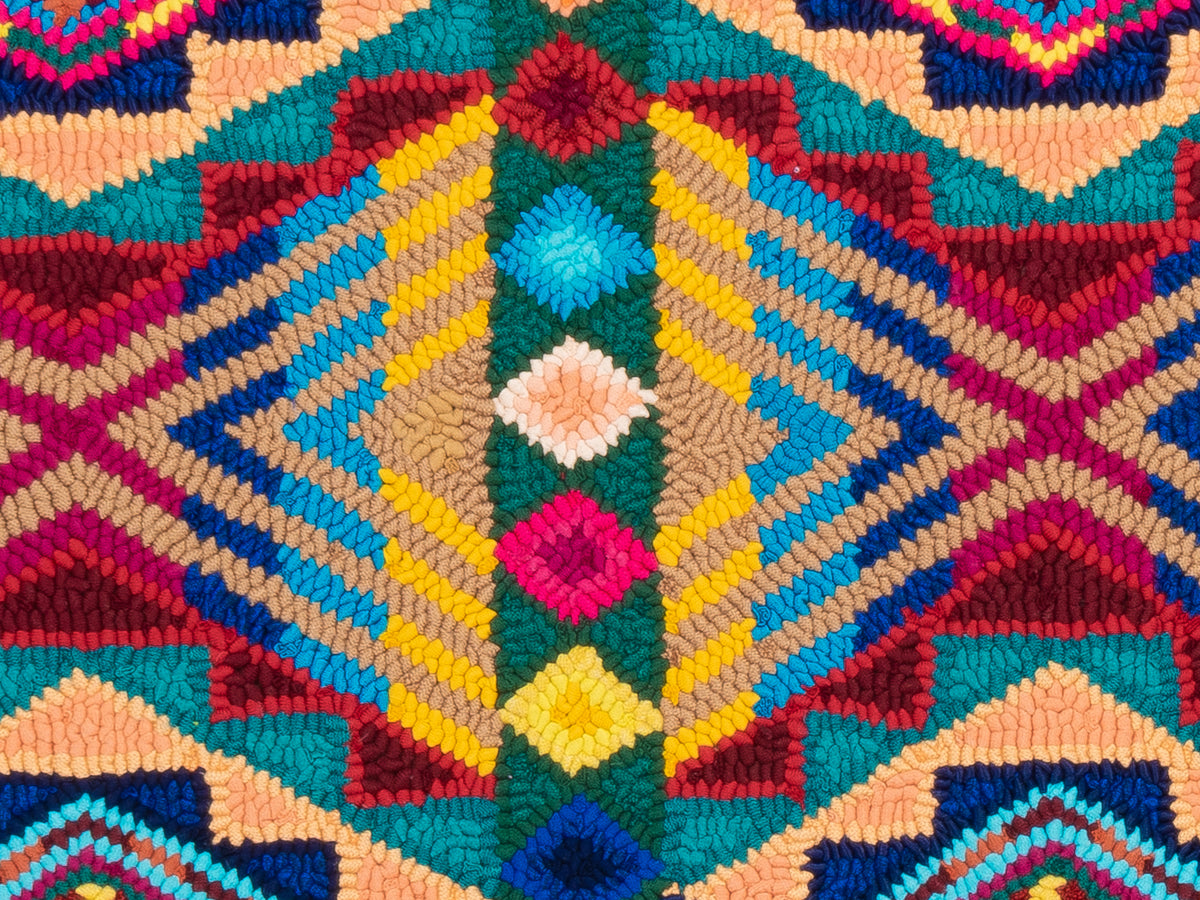 ¨Geometric Symphony¨ Hand-Hooked Medium Rug