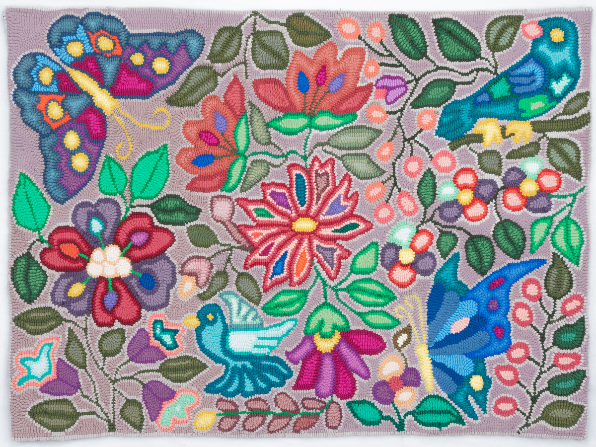 ¨Whispering Garden¨ Hand-Hooked Medium Rug