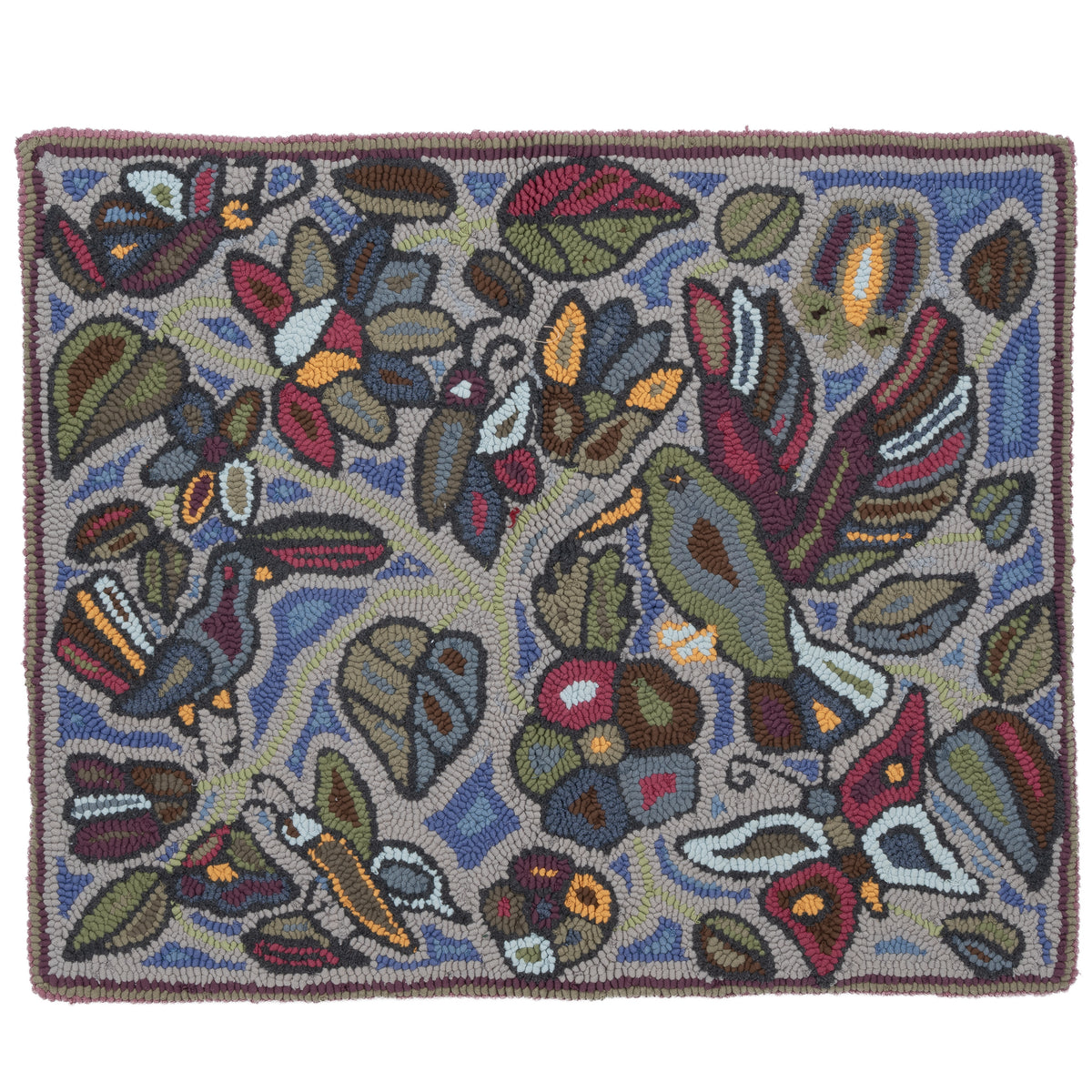 ¨Songbirds in the Dark¨ Hand-Hooked Small Rug
