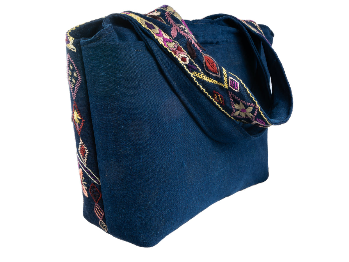 "Whispering Leaves and Songbirds" Hand-Embroidered Bag