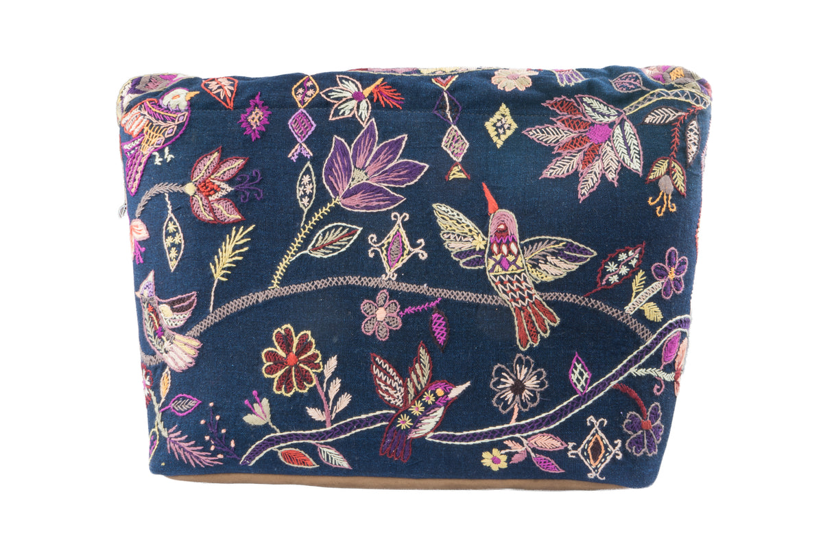 "Whispering Leaves and Songbirds" Hand-Embroidered Bag